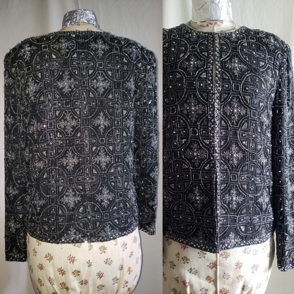 Partridge in a Pare Tree Formal Beaded Jacket - Picture 2 of 6